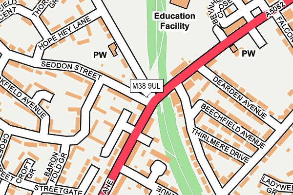 M38 9UL map - OS OpenMap – Local (Ordnance Survey)