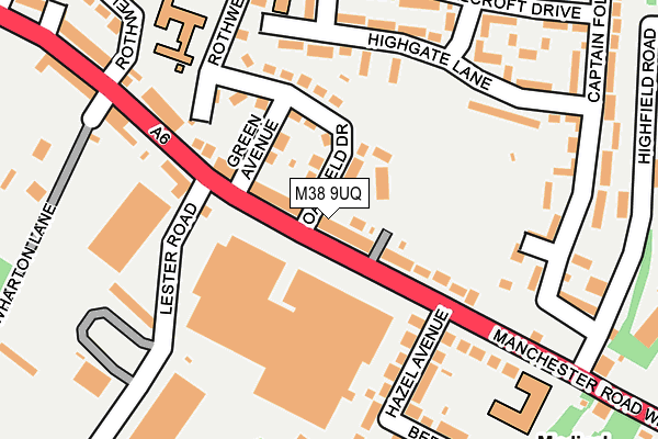 M38 9UQ map - OS OpenMap – Local (Ordnance Survey)