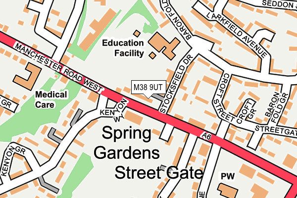 M38 9UT map - OS OpenMap – Local (Ordnance Survey)