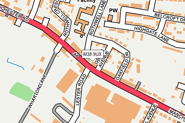 M38 9UX map - OS OpenMap – Local (Ordnance Survey)