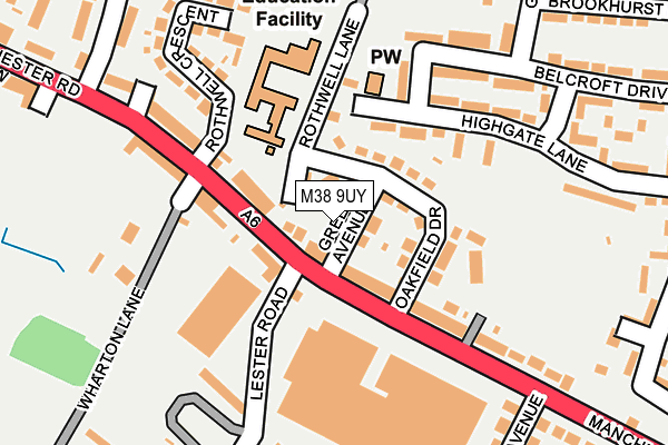 M38 9UY map - OS OpenMap – Local (Ordnance Survey)