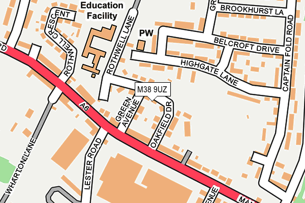 M38 9UZ map - OS OpenMap – Local (Ordnance Survey)