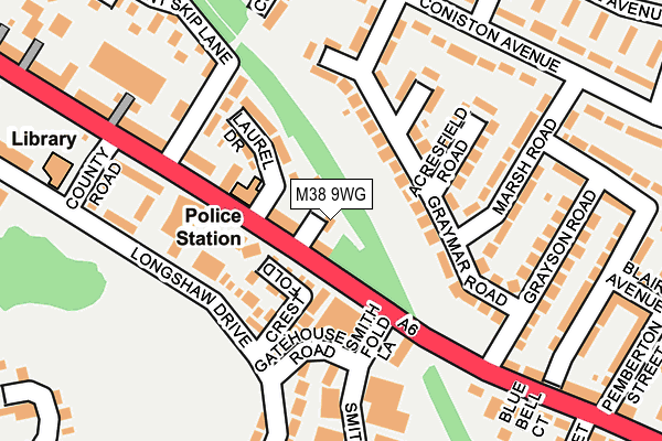 M38 9WG map - OS OpenMap – Local (Ordnance Survey)