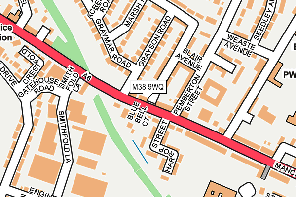 M38 9WQ map - OS OpenMap – Local (Ordnance Survey)