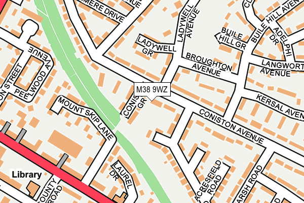 M38 9WZ map - OS OpenMap – Local (Ordnance Survey)