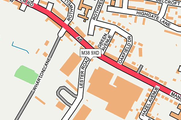 M38 9XD map - OS OpenMap – Local (Ordnance Survey)