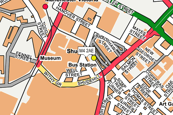 M4 2AE map - OS OpenMap – Local (Ordnance Survey)