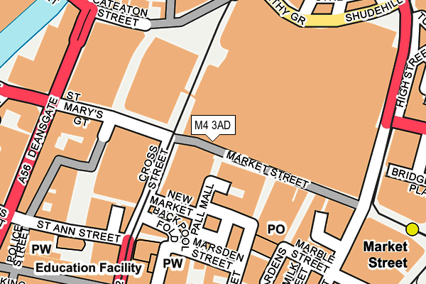 M4 3AD map - OS OpenMap – Local (Ordnance Survey)