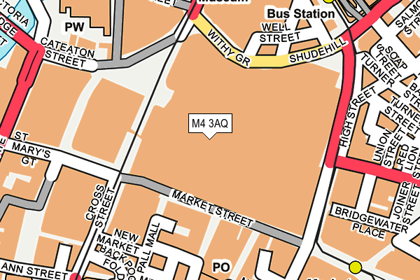 M4 3AQ map - OS OpenMap – Local (Ordnance Survey)