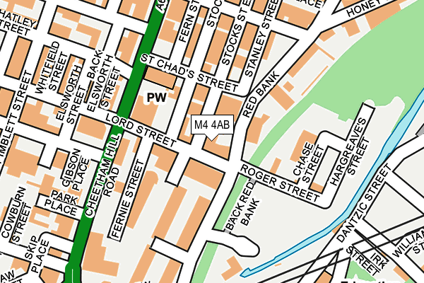 M4 4AB map - OS OpenMap – Local (Ordnance Survey)