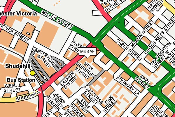 M4 4AF map - OS OpenMap – Local (Ordnance Survey)