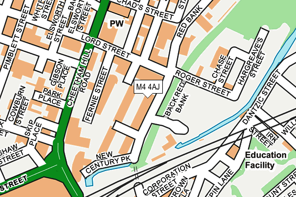 M4 4AJ map - OS OpenMap – Local (Ordnance Survey)