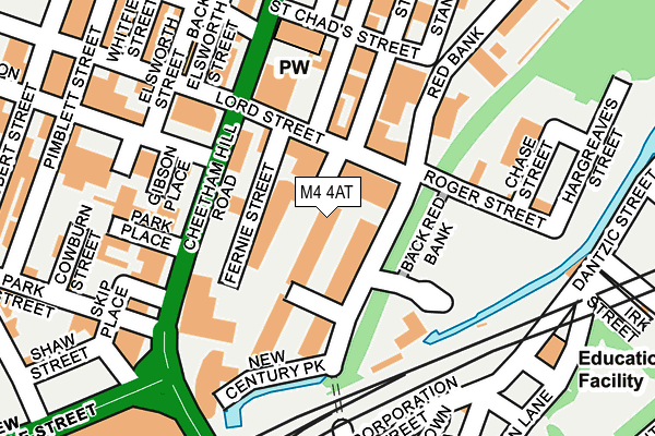 M4 4AT map - OS OpenMap – Local (Ordnance Survey)