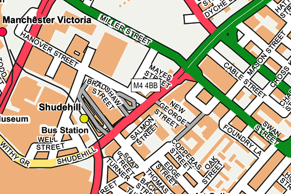 M4 4BB map - OS OpenMap – Local (Ordnance Survey)