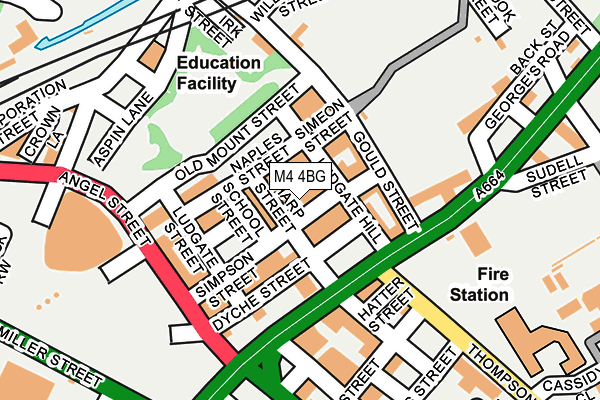 M4 4BG map - OS OpenMap – Local (Ordnance Survey)