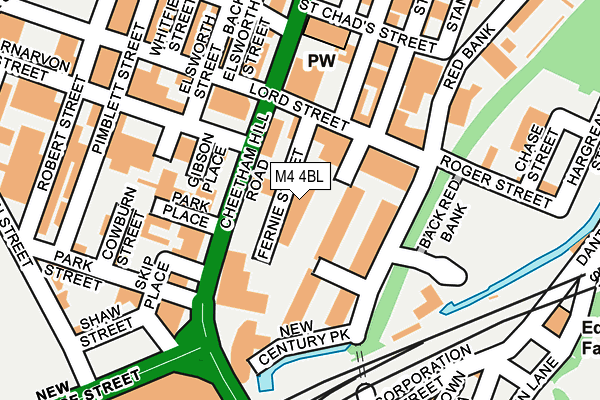 M4 4BL map - OS OpenMap – Local (Ordnance Survey)