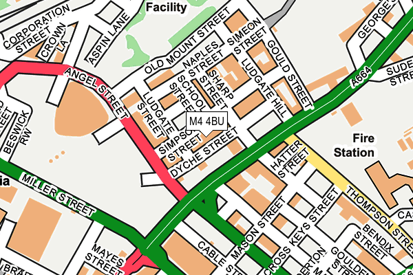 M4 4BU map - OS OpenMap – Local (Ordnance Survey)