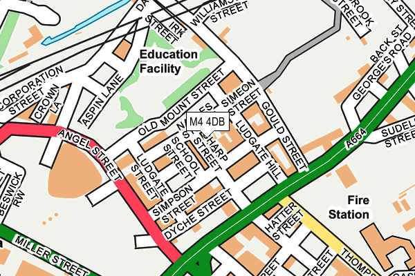 M4 4DB map - OS OpenMap – Local (Ordnance Survey)