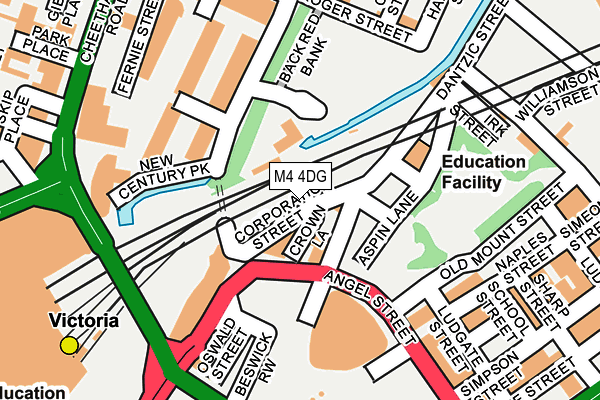 M4 4DG map - OS OpenMap – Local (Ordnance Survey)