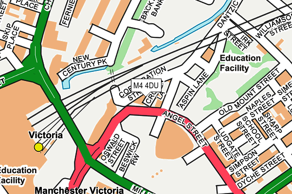 M4 4DU map - OS OpenMap – Local (Ordnance Survey)