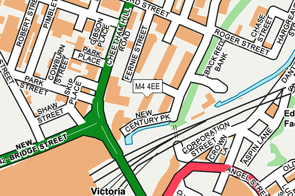 M4 4EE map - OS OpenMap – Local (Ordnance Survey)