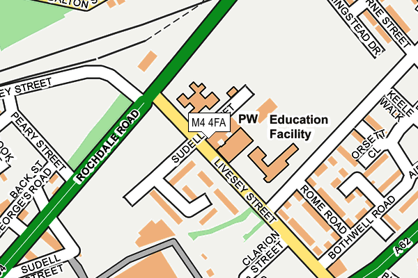 M4 4FA map - OS OpenMap – Local (Ordnance Survey)