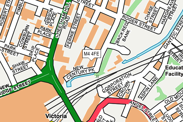 M4 4FE map - OS OpenMap – Local (Ordnance Survey)