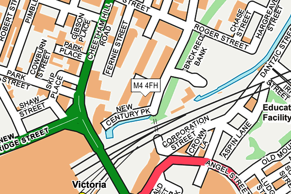 M4 4FH map - OS OpenMap – Local (Ordnance Survey)