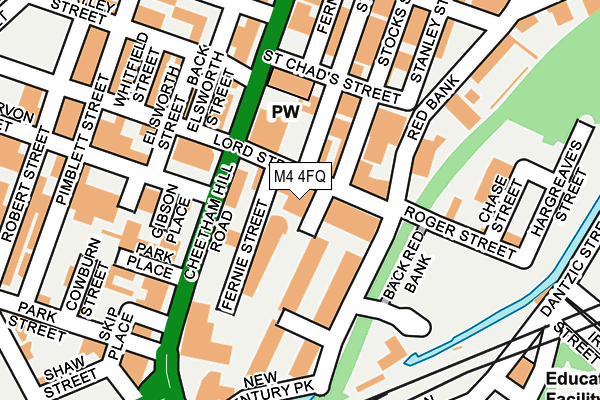 M4 4FQ map - OS OpenMap – Local (Ordnance Survey)