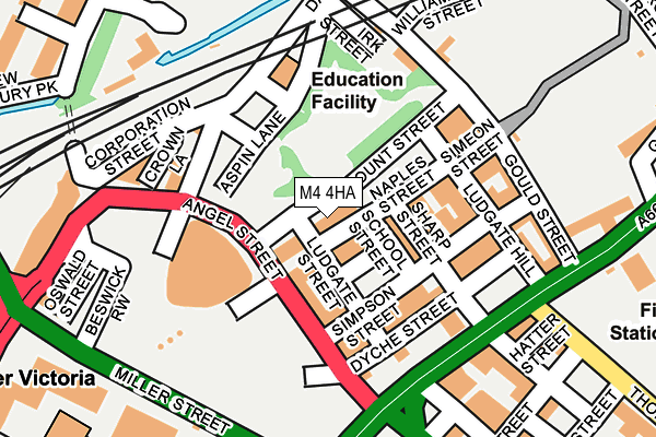 M4 4HA map - OS OpenMap – Local (Ordnance Survey)