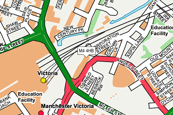 M4 4HB map - OS OpenMap – Local (Ordnance Survey)