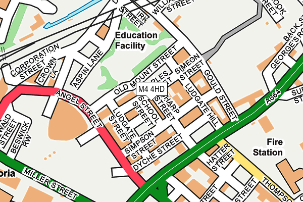 M4 4HD map - OS OpenMap – Local (Ordnance Survey)