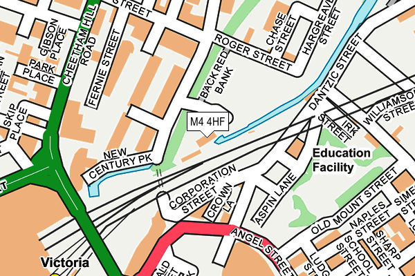 M4 4HF map - OS OpenMap – Local (Ordnance Survey)