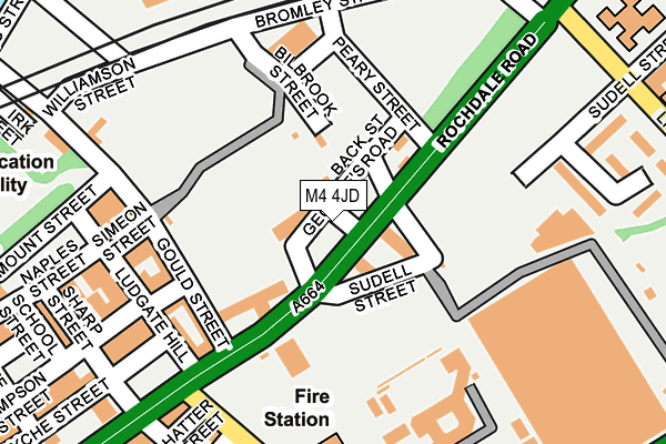 M4 4JD map - OS OpenMap – Local (Ordnance Survey)