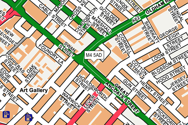 M4 5AD map - OS OpenMap – Local (Ordnance Survey)