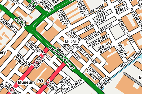 M4 5AF map - OS OpenMap – Local (Ordnance Survey)