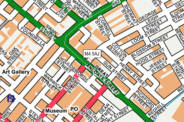 M4 5AJ map - OS OpenMap – Local (Ordnance Survey)