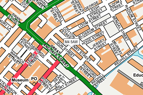 M4 5AW map - OS OpenMap – Local (Ordnance Survey)