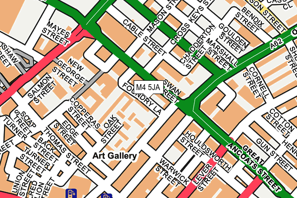 M4 5JA map - OS OpenMap – Local (Ordnance Survey)