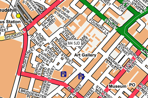 M4 5JD map - OS OpenMap – Local (Ordnance Survey)