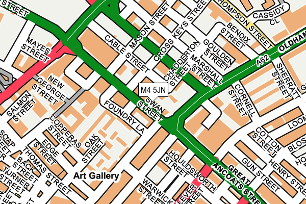 M4 5JN map - OS OpenMap – Local (Ordnance Survey)