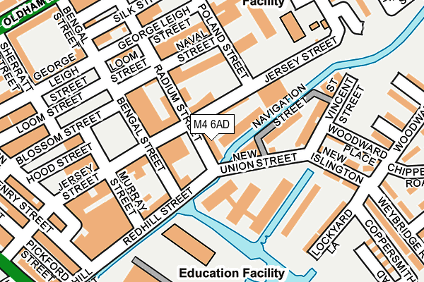 M4 6AD map - OS OpenMap – Local (Ordnance Survey)