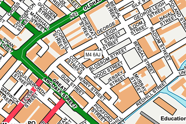 M4 6AJ map - OS OpenMap – Local (Ordnance Survey)