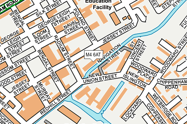 M4 6AT map - OS OpenMap – Local (Ordnance Survey)