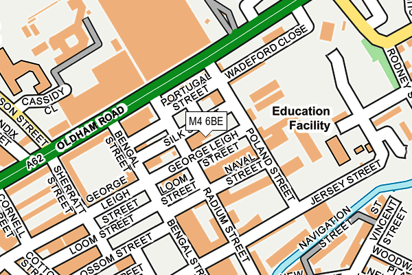 M4 6BE map - OS OpenMap – Local (Ordnance Survey)