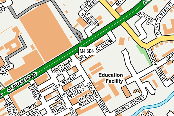 M4 6BN map - OS OpenMap – Local (Ordnance Survey)