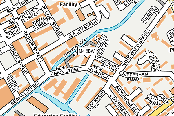 M4 6BW map - OS OpenMap – Local (Ordnance Survey)