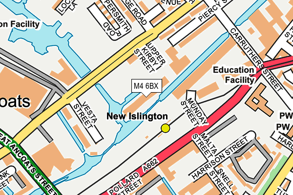 M4 6BX map - OS OpenMap – Local (Ordnance Survey)