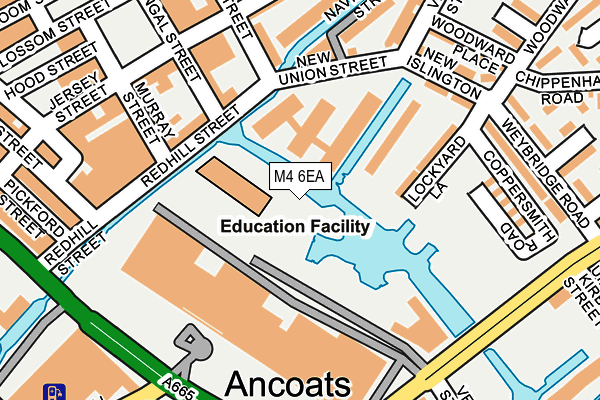 M4 6EA map - OS OpenMap – Local (Ordnance Survey)