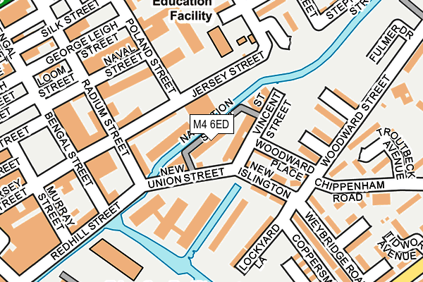 M4 6ED map - OS OpenMap – Local (Ordnance Survey)
